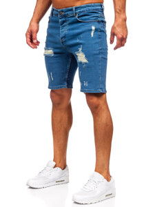 Pantaloni scurți din denim pentru bărbați bleumarin Bolf 0736