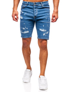 Pantaloni scurți din denim pentru bărbați bleumarin Bolf 0792