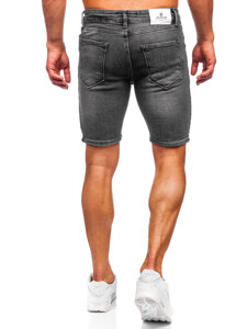 Pantaloni scurți negri din denim pentru bărbați Bolf 0525