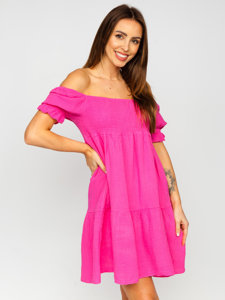 Rochie fucsia cu volane dame Bolf 12240