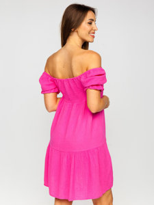 Rochie fucsia cu volane dame Bolf 12240