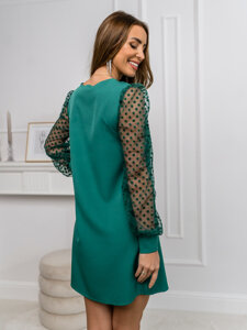 Rochie trapez verde-închis de damă Bolf 8234