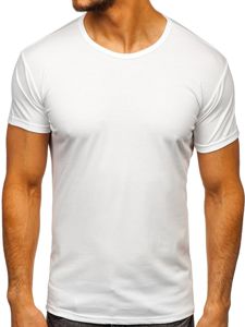 T-shirt fără imprimeu pentru bărbat alb Bolf 2006