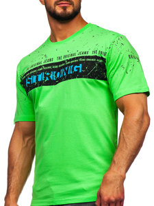 T-shirt pentru bărbați cu imprimeu verde Bolf 14204