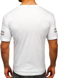 Tricou alb cu imprimeu Bolf 14312