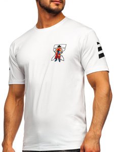 Tricou alb cu imprimeu Bolf 2607