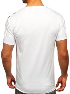 Tricou alb cu imprimeu Bolf Y70006