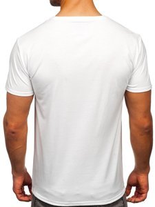 Tricou alb cu imprimeu Bolf Y70011