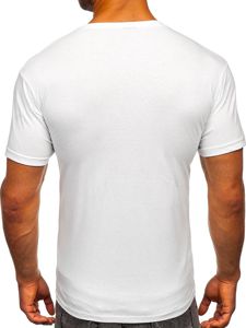 Tricou alb cu imprimeu bărbați Bolf 142174