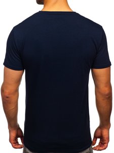 Tricou bărbați bleumarin cu imprimeu Bolf Y70002