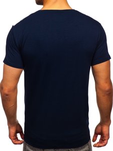 Tricou bărbați bleumarin cu imprimeu Bolf Y70006