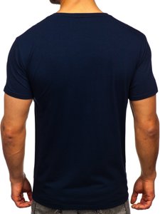 Tricou bărbați bleumarin cu imprimeu Bolf Y70008