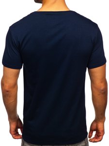 Tricou bărbați bleumarin cu imprimeu Bolf Y70012