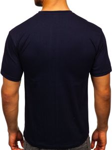 Tricou bleumarin cu imprimeu bărbati Bolf 14333