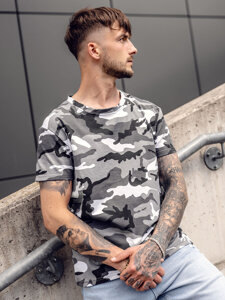 Tricou camo gri pentru bărbați Bolf S807A1