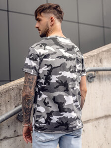 Tricou camo gri pentru bărbați Bolf S807A1