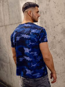 Tricou camo pentru bărbați, albastru marin Bolf S807A1