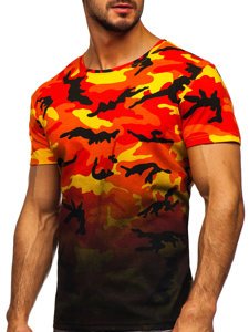 Tricou cu imprimeu portocaliu army Bolf S808