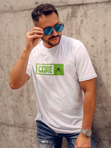 Tricou din bumbac cu imprimeu alb Bolf 14790A