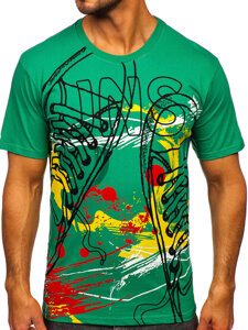 Tricou din bumbac cu imprimeu verde Bolf 143000