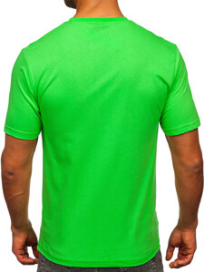 Tricou din bumbac cu imprimeu verde-deschis Bolf 5035