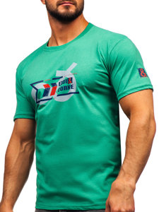 Tricou din bumbac verde Bolf 14736