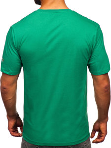 Tricou din bumbac verde Bolf 14739