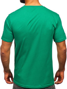 Tricou din bumbac verde cu imprimeu Bolf 14784