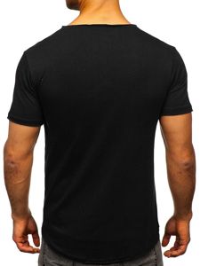 Tricou negru cu decolteu bărbati Bolf 4049