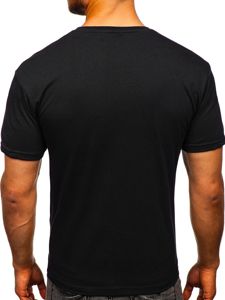 Tricou negru cu imprimeu Bolf 14336