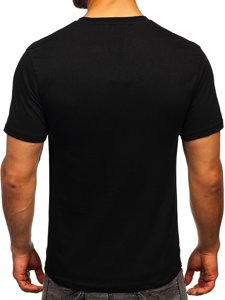 Tricou negru cu imprimeu Bolf 192244