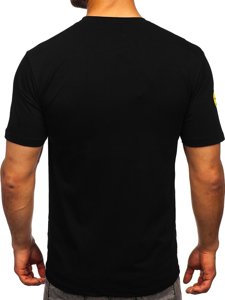 Tricou negru cu imprimeu Bolf 192367