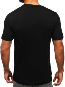 Tricou negru cu imprimeu Bolf 6300