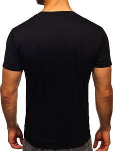 Tricou negru cu imprimeu Bolf KS2385