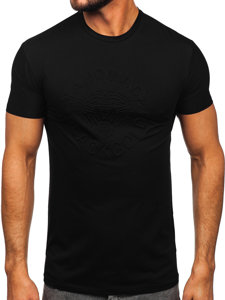 Tricou negru cu imprimeu Bolf MT3056