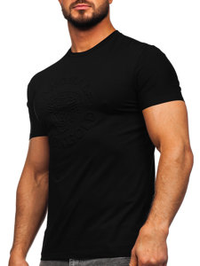 Tricou negru cu imprimeu Bolf MT3056