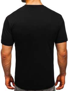 Tricou negru cu imprimeu Bolf T003