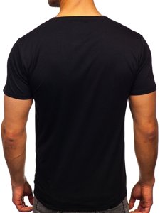 Tricou negru cu imprimeu Bolf Y70002