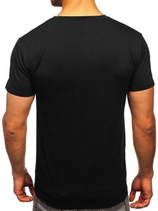 Tricou negru cu imprimeu Bolf Y70011