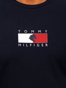 Tricou pentru bărbați bleumarin cu imprimeu Tommy Hilfiger TH10082