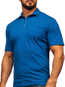 Tricou polo din bumbac albastru Bolf 143006