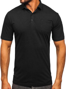 Tricou polo din bumbac negru Bolf 143006