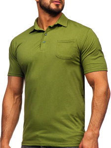 Tricou polo din bumbac verde Bolf 143006